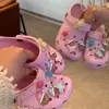 Pijama de Buenas Noches, Oso de Dibujos Animados Lindo, Diversión Infantil, Zuecos para Niños, Dijes de Zapatos de Flores, Accesorios Desmontables DIY