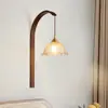 Luminárias de parede em cerâmica com pétalas estilo wabi-sabi em madeira maciça retrô para quarto, cabeceira, sala de estar, hall de entrada, corredor e corredor, criando uma atmosfera ambiente