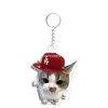Lindos accesorios navideños para mascotas, nuevos llaveros de dibujos animados acrílicos para compañeros de clase, accesorios transfronterizos para perros y gatos