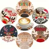 Posavasos de madera populares transfronterizos, forma redonda, para reuniones y fiestas familiares, adornos decorativos de mesa, artesanías de madera para decoración