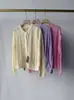 Cárdigan de Punto de Mezcla de Cachemir y Tencel Xiaohe ~ Cárdigan Abierto de Punto Trenzado Texturizado con una Atmósfera Acogedora
