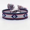 Pulsera Bordada Ojo del Diablo Estilo Europeo y Americano, Cinta Tejida Ojo de la Suerte Simple y de Moda, Pulsera de Muñeca DIY para Pareja