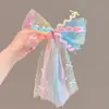 Pasador de Pinza para el Pelo con Lazo en la Parte Posterior de la Cabeza para Niñas, Fresco Macarrón Dulce Princesa, Accesorios para el Cabello de Bebé