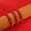 Pulsera Tejida con Cuerda Roja de Ágata Roja del Año del Dragón para Hombres y Mujeres, Cuerda de Mano del Zodíaco, Año de la Vida, Cuerda de Mano Hecha a Mano