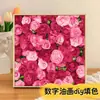 Cielo Azul Rosa Pintura al Óleo Digital DIY Pintado a Mano Coloreado Paisaje de Jardín de Rosas Acrílico de Relleno Terapéutico Pintura al Óleo Decorativa