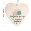Decoración colgante más vendida transfronteriza: Decoración de Amistad en Forma de Corazón, corazón plano de acrílico blanco