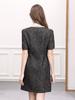 Vestido Nuevo de Primavera y Verano 2025 Exquisito de Alta Gama de Manga Corta Elegante Francés Vestido Chanel de Perlas con Cuello Redondo para Mujer