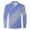 Estación Independiente Comercio Exterior Transfronterizo Ropa Nueva para Hombre Moda Otoño 2025 Casual Camisa de Manga Larga con Estampado 3D para Hombre