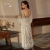 Pijama Sexy para Mujer con Escote en V Profundo y Almohadillas en el Pecho, Camisón Cálido de Terciopelo con Bata con Capucha, Conjunto de Ropa para Estar en Casa 4776