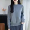 Camiseta base gruesa y cálida de otoño e invierno transfronteriza con diseño de ganchillo, top tipo suéter para mujer con ambiente de estilo francés, hecho de hilo de algodón puro