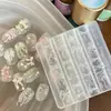 Nova Caixa Usada Flor Trepadeira Sonho Encantador Laço Arte de Unhas Stencils DIY Moldes de Silicone
