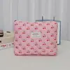 Bolsa de Maquillaje Vertical Estilo Ins de Gran Capacidad, Compartimentos Portátiles, Linda Neceser de Cerezas, Bolsa de Almacenamiento de Cosméticos para Niña