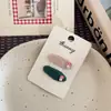 Nuevo Clip BB Ovalado de Hilo y Pedrería para Principios de Otoño Pinza Dulce Versátil para Flequillo de Niña Clip para el Cabello Infantil Accesorio para el Cabello