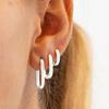 Aretes transfronterizos simples europeos y americanos electrochapados en oro real creativo aretes de arco diseño geométrico aretes de venta caliente de Amazon