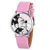 Pronta Entrega Atacado Moda Desenho Animado Relógio Infantil Mickey Mouse Crianças Estudantes Relógio de Pulso Pulseira de Couro Relógio de Quartzo