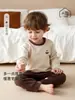 Conjunto de Ropa de Otoño para Bebé Ropa para Casa Suave Ajustado Unisex Otoño/Invierno para Niños Set de Dos Piezas Capa Base Engrosada Pijama Ropa Interior
