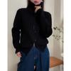 Kaning Otoño Nuevo Cárdigan de Punto con Cuello Alto, Cremallera, Botones, Diseño Suave y Ceroso, Chaqueta Suéter para Mujer