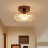 Luminária de corredor em estilo minimalista italiano para o hall de entrada, com um toque de luxo, na cor cinza esfumaçado, adequada para iluminação de teto de varanda e armário, feita de ferro