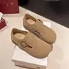 Zapatos Birkenstock de suela gruesa de cobertura total para mujer, nuevos de otoño 2026, versátiles, de moda, casuales, tipo slip-on, zapatos Birkenstock de gamuza