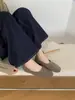 Nuevos zapatos planos de estilo retro francés para mujer, con puntera redonda y sin cordones, versátiles para ir al trabajo, fáciles de llevar, de suela plana, zapatos de abuela, bailarinas
