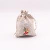 Bolsa de algodón con cordón para Navidad, venta al por mayor, para dulces, bocadillos, manzanas, regalo de Navidad