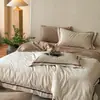 Sencillo de Lujo Set de Cuatro Piezas Jacquard 100% Algodón Ropa de Dormir Cubreduvet de Algodón Puro Sábana Juego de Tres Piezas para Dormitorio Ropa de Cama