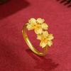 Nova pulseira de flor de amoreira cor ouro areia feminina design de nicho ins pulseira doce anel de flor de amoreira latão banhado a ouro