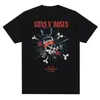 Camiseta Impresa con Patrón de Guns and Roses Transfronteriza de Aliexpress Ropa de Calle Moda Retro de Banda de Rock Manga Corta Barco