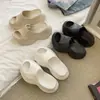 Chinelo Feminino de Sola Grossa para Aumentar a Altura, Sandálias Femininas de Verão para Exterior, Sapatos de Praia, Sandálias e Chinelos, Sapatos Anões para Exterior