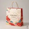 Bolsa de papel kraft reciclable de colores engrosada para recuerdos de fiesta bolsa de regalo de colores para dulces de boda tamaño pequeño al por mayor bolsa de tela ecológica