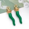 1 Colgante de Verdura Chile de Acero Inoxidable con Recubrimiento Electroforjado al Vacío y Esmalte de Colores Accesorio para Joyería DIY