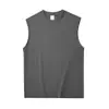 Chaleco pesado sin mangas de 250 g, estilo retro de algodón para verano, chaleco base de talla grande, color liso, holgado, simple, camiseta interior base