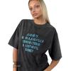 Retro Americano Lavado Preto Antigo Verão Novo Algodão Manga Curta Camiseta Nicho Moda Estampado Versátil Top Tendência