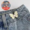 Hebilla de Cintura de Perlas, Desmontable, Sin Clavos, Hebilla Sin Rastro, Accesorio de Cinturón Decorativo Mariposa para Jeans, Herramienta para Ceñir la Cintura