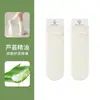 Calcetines grises para mujer para otoño e invierno, calcetines sin costuras de longitud media, 10A antibacterianos y resistentes al olor, con fragancia de aceite esencial de aloe vera, calcetines apilables con borde de volantes