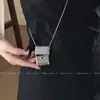 Colgante de Bolsa Tejida Vintage Cadena Larga para Mujer con Acabado de Alta Gama, Cadena Larga Extensa de Nicho, Estilo Largo para Personas de Tallas Grandes, Accesorio para el Cuello