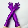 Guantes Plateados con Recubrimiento de Charol para Performance de Pole Dance Accesorios de Disfraz de Halloween Guantes Ajustados para Adultos