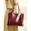 Bolsa Tote Feminina Grande Capacidade Bolsa de Braço 2025 Nova Bolsa Vermelha para Noiva Bolsa Retro para Casamento Disponível para Uso Diário