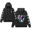 Sudadera con Capucha con Cremallera Lavada Vintage Vieja de Comercio Exterior Jujutsu Kaisen Inscripción Espalda Guerra Impresa Hombres y Mujeres