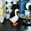 Pato Branco Grande Criativo e Fofo Armazenamento de Chaves Ornamento de Entrada Decoração de Mesa para Casa Suporte Magnético para Chaves