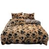 Nuevo Estilo Hepburn de Terciopelo de Leche Totalmente Mate Color Puro Felpa de Conejo Rex Estéreo Cama Sábanas de Cama Funda de Edredón Gruesa de Invierno de Cuatro Piezas