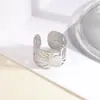 Anillo de alta calidad irregular simple creativo transfronterizo de acero inoxidable forma asimétrica sentido de diseño geométrico para hombres y mujeres