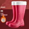Botas de lluvia de moda hasta la mitad de la pantorrilla, estilo nuevo, antideslizantes, para mujer, talla de adulto, duraderas, diseño de caña corta, adecuadas para uso en exteriores, forradas de felpa, impermeables, zapatos de goma, zapatos de agua
