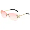 Gafas de Sol Cuadradas Mariposa Recortadas Sin Marco para Mujer Gafas de Sol Retro Populares en Internet Europeas y Americanas Gafas de Sol para Sesión de Fotos Callejeras Gafas de Sol Visera con Lentes de Diamante