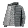 Chaqueta de plumón auto-calentable de grafeno transfronteriza para hombre, M-8XL, chaqueta de plumón de pato blanco cálida de invierno ligera