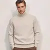 Suéter de cuello alto para hombre de otoño e invierno de comercio exterior, estilo europeo y americano, jersey ajustado estilo coreano, tejido de punto base moderno y cálido