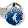 Logo de Equipo de la NBA Lakers Warriors 76ers Time Gem Aleación de Metal Llavero Grabado Colgante de Llave