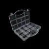 Caja de Compartimentos Transparente de PP Portátil Fija de 11 Compartimentos con Ranura para Tarjetas Caja de Plástico para Joyería y Accesorios Caja para Componentes de Equipo de Pesca