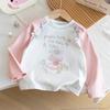 Camiseta de Manga Larga con Estampado de Dibujos Animados y Lazo para Bebé Niña, Estilo Coreano de Otoño, Linda y Elegante, para Usar como Capa Interior 25