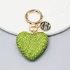 Llavero de corazón de diamantes completos colgante para llave de coche etiqueta de moda se puede abrir llavero de amor